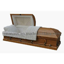 Us Style Solid Oak Wood Casket  (5050005)